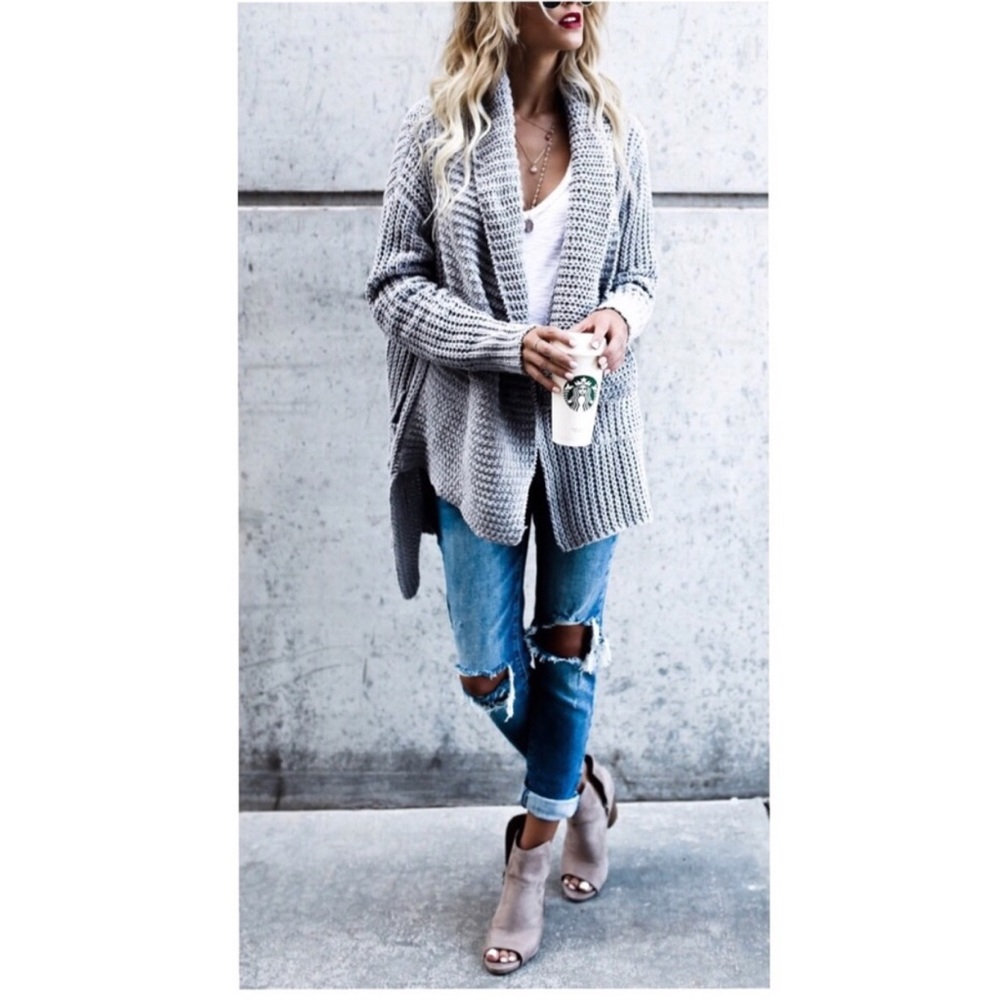!CLEARANCE! Luxe Gray Cardigan - Picture 4 of 5